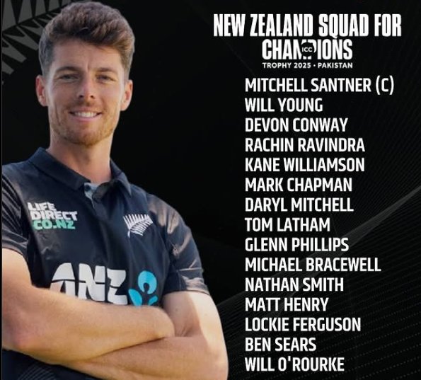 New Zealand squad ICC Champions Trophy 2025