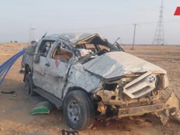 Traffic accident Karachi highway